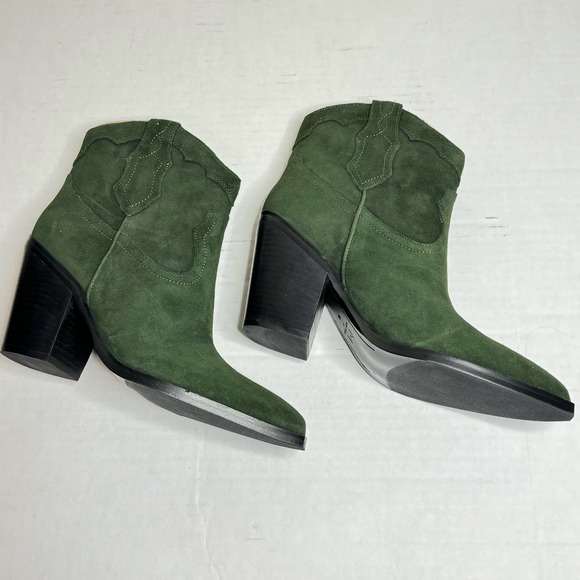 Marc Fisher Dark Green Gona Western Bootie NEW Size 9M - Picture 6 of 10